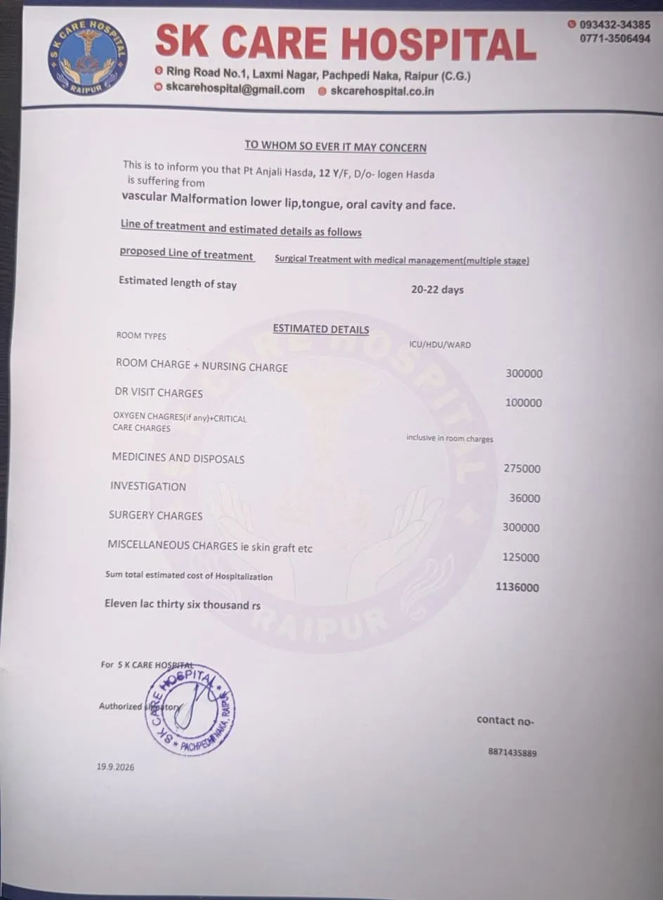 Hospital Estimate Document